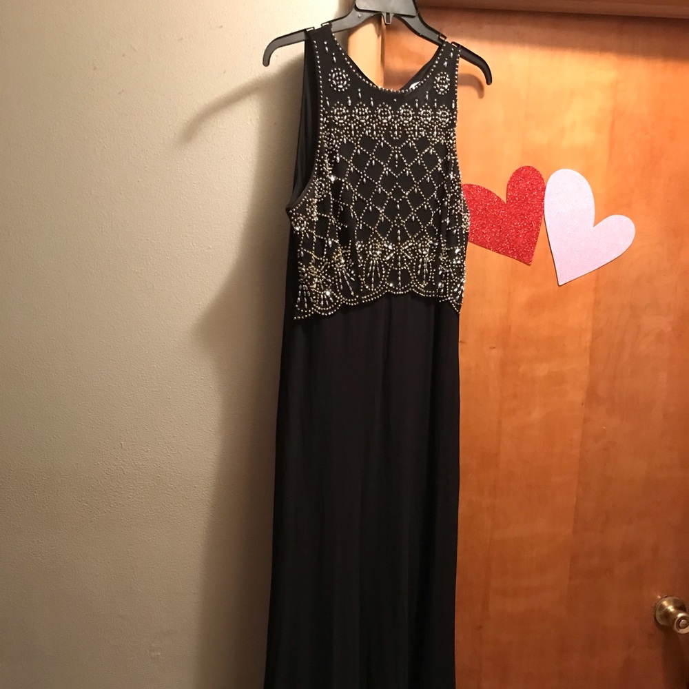 Black beaded Prom dress
